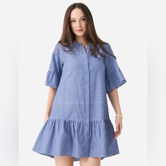 Kerri Rosenthal Amanda dress, NWT, blue lunar stripe - Picture 5 of 7